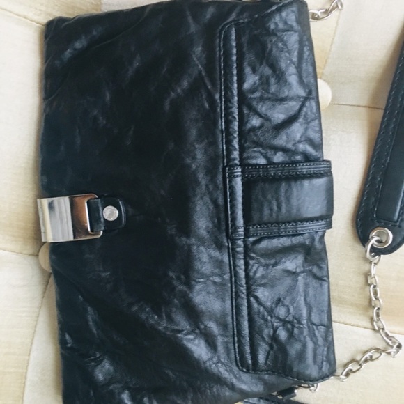 JiLL STUART BLACK LEATHER SHOULDER BAG - Picture 7 of 8